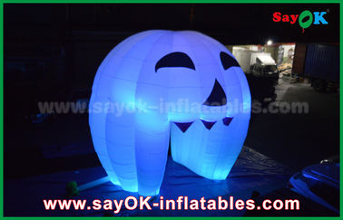 Cute Inflatable Holiday Decorations Lighting Ghost Door / Large Inflatable Pumpkin