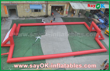 Inflatable Football Game Giant 0.5mm PVC Tarpaulin Inflatable Football Field , Portable Inflatable Soccer Field