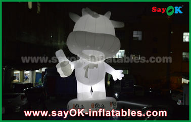 Inflatable Yard Decorations Custom Inflatable Cartoon Characters White Cattle 10m Height