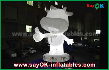 Inflatable Yard Decorations Custom Inflatable Cartoon Characters White Cattle 10m Height