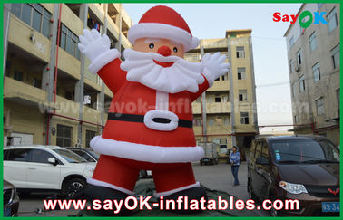 Custom Height Inflatable Holiday Decorations , Outdoor Inflatable Santa Claus