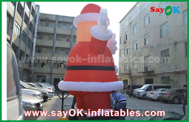 Custom Height Inflatable Holiday Decorations , Outdoor Inflatable Santa Claus