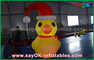 Inflatable Character Balloons RGB Led Lighting Yellow Duck Inflatable Model With Blower For Event ROHS