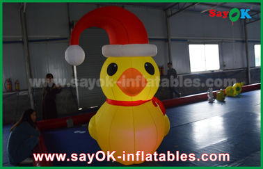 RGB Led Lighting Yellow Duck Inflatable Model With Blower For Event ROHS