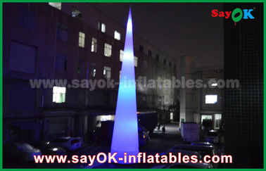 Outdoor LED Light Grounding Decoration Inflatable Cone For Advertising