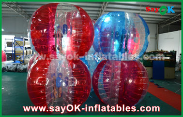 Football Inflatable Games Heat Sealed Blue And Red 0.7mm TPU Inflatable Bubble Ball For Playing