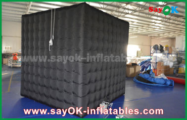 Inflatable Photo Studio 2 Doors Inflatable Photo Booth With LED Light Oxford Cloth 2.5m  Black