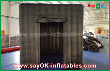 Inflatable Photo Studio 2 Doors Inflatable Photo Booth With LED Light Oxford Cloth 2.5m  Black