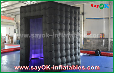 Inflatable Party Decorations 1 Door Diamond Oxford Cloth Inflatable Led Cube Photo Booth For Trade Show