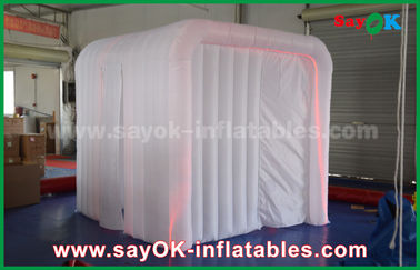 Inflatable Party Tent White Inflatable Event Photo Booth With RGB Led Light / Two Doors