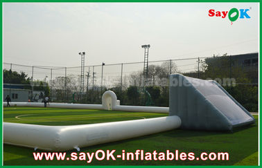 Inflatable Football Game Giant 10m Inflatable Football Field , Portable Inflatable Soccer Field With PVC Material