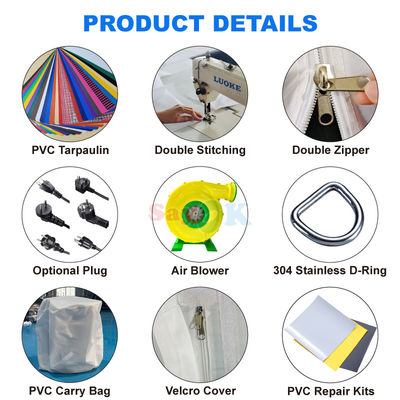 Waterproof PVC Inflatable Tent with LED Light for Outdoor Events and Customizable Size Portable Nightclub Tent