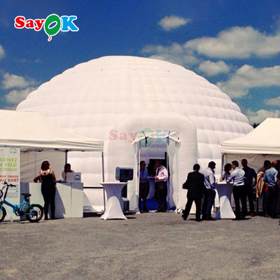 Waterproof Oxford Cloth Colorful LED Lights Outdoor Dome Inflatable Igloo Tent with Blower