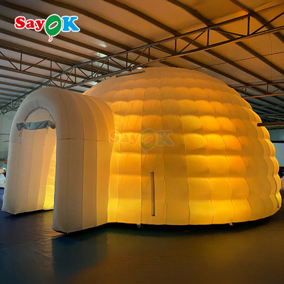 8m Waterproof Outdoor Party Event Disco Igloo Dome Inflatable Tent With Led Lights