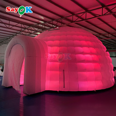 8m Waterproof Outdoor Party Event Disco Igloo Dome Inflatable Tent With Led Lights