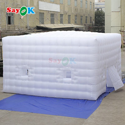 8m Square Camping Tents LED Inflatable Tent For 80 People Outdoor Party Event