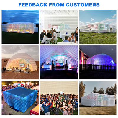 Free Design Huge White Cube Air Tents PVC Tarpaulin Event Inflatable Tent