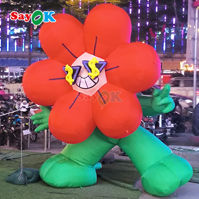 Customized Giant Lighting Inflatable Rich Flower For Advertising Decoration