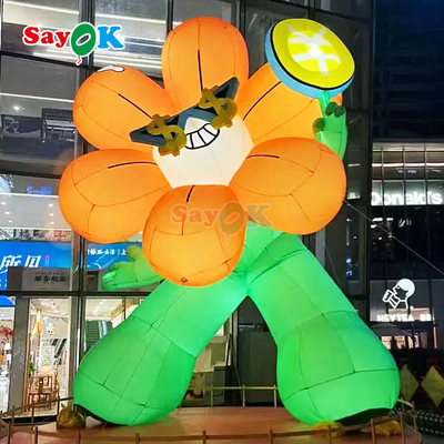 Free 3d Design Commercial Giant Inflatable Rich Flower Inflatables Flowers Pot With LED Light