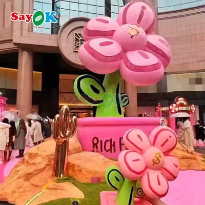 Customized Giant Lighting Inflatable Rich Flower For Advertising Decoration