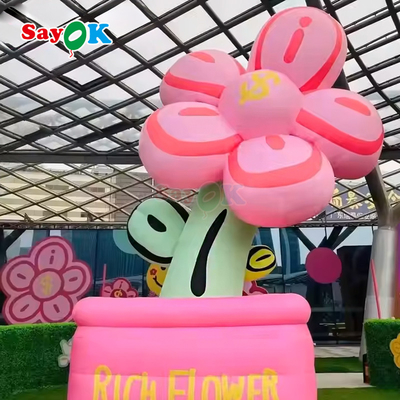 Free 3d Design Commercial Giant Inflatable Rich Flower Inflatables Flowers Pot With LED Light