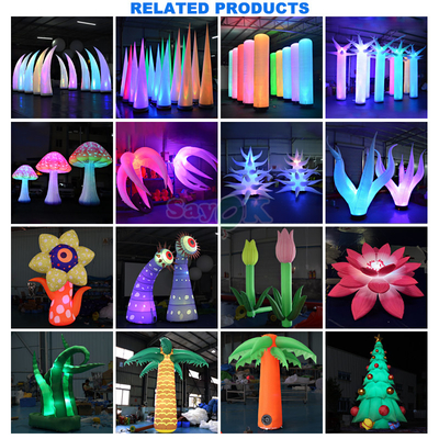 Free 3d Design Commercial Giant Inflatable Rich Flower Inflatables Flowers Pot With LED Light