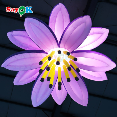 Inflatables Led Light Hanging Inflatable Lotus Flowers For Wedding Decorations Advertising Stage
