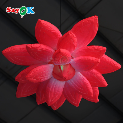 Customized Purple Giant Hanging Lotus Flower Inflatable LED Light Flowers For Event Decoration Advertising