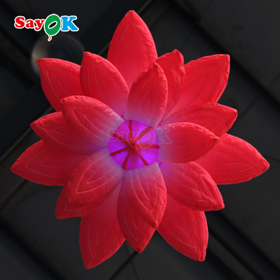 Inflatables Led Light Hanging Inflatable Lotus Flowers For Wedding Decorations Advertising Stage