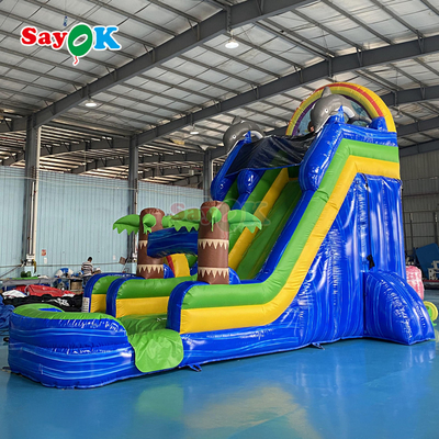 Wholesale Cartoon Inflatable Trampoline Slide Giant Inflatable Bouncer Slide Large Adult Inflatable Water Slide with Pool