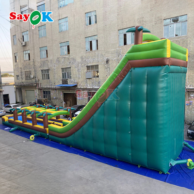 Commercial Grade Inflatable Water Double Slides Palm Tree Water Slide Inflatable for Kids and Adults