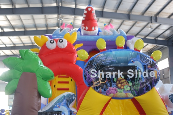 Custom-Printed Inflatable Dry Slide with Bouncy Castle Design for Kids Events