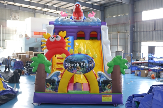 Custom-Printed Inflatable Dry Slide with Bouncy Castle Design for Kids Events