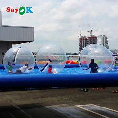 Sayok Inflatable Floating Roller Aqua Zorbing Ball Transparent PVC Cylinder Human Water Bubble Ball for Water Game