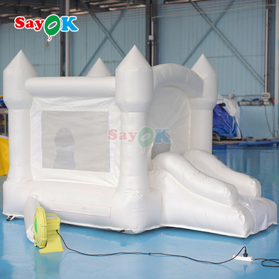 Sayok Inflatable White Bouncer Small Inflatable Bouncy Wedding Party Bounce House Slide For Kids