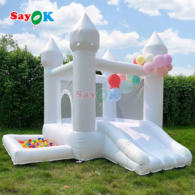 Sayok Inflatable White Bouncer Small Inflatable Bouncy Wedding Party Bounce House Slide For Kids