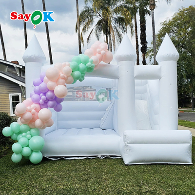 Commercial PVC Inflatable Bouncer Slide Combo White Inflatable Wedding Bounce House