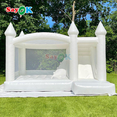 Commercial PVC Inflatable Bouncer Slide Combo White Inflatable Wedding Bounce House