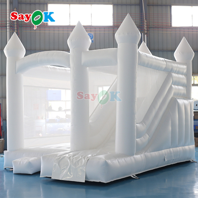 Commercial PVC Inflatable Bouncer Slide Combo White Inflatable Wedding Bounce House