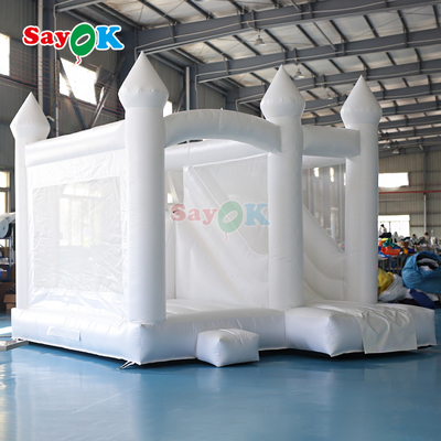 Commercial PVC Inflatable Bouncer Slide Combo White Inflatable Wedding Bounce House