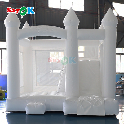 Commercial PVC Inflatable Bouncer Slide Combo White Inflatable Wedding Bounce House