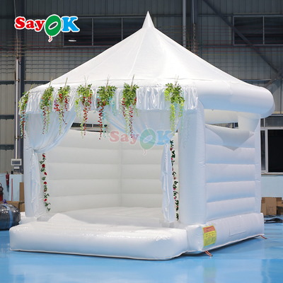 Sayok White Inflatable Bounce House Outdoor Party Wedding Bouncy Castle Inflatables