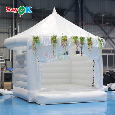 Sayok White Inflatable Bounce House Outdoor Party Wedding Bouncy Castle Inflatables