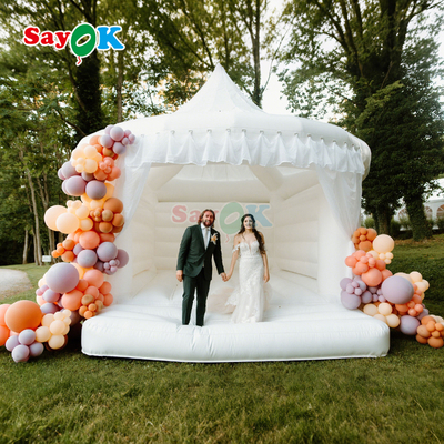 Sayok White Inflatable Bounce House Outdoor Party Wedding Bouncy Castle Inflatables