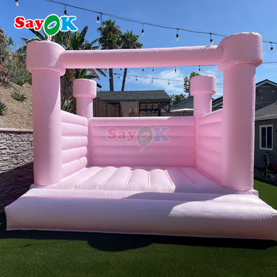 Pink Inflatable Small Bounce House White Inflatables Boucy Castle for Birthday Party