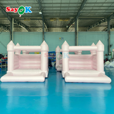 Pink Inflatable Small Bounce House White Inflatables Boucy Castle for Birthday Party