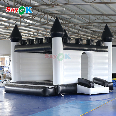 White and Black Inflatable Bouncy Castle Inflatable Bouncing House for Outdoor Events