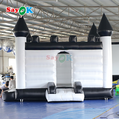 White and Black Inflatable Bouncy Castle Inflatable Bouncing House for Outdoor Events