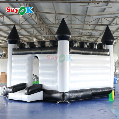 White and Black Inflatable Bouncy Castle Inflatable Bouncing House for Outdoor Events