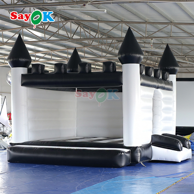 White and Black Inflatable Bouncy Castle Inflatable Bouncing House for Outdoor Events